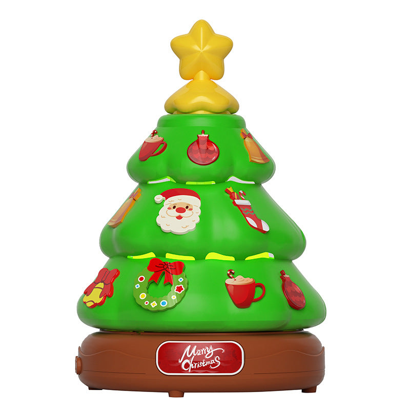 Christmas tree bubble machine on a white background